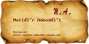 Mallár Adeodát névjegykártya